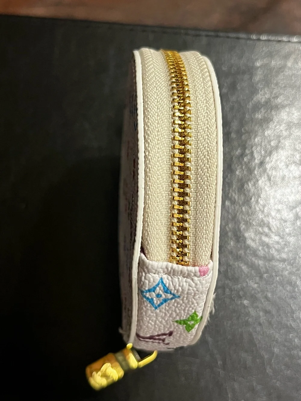 Louis. Vuitton. X T. M. Colorful Monogram Zip Around Pouch Charm